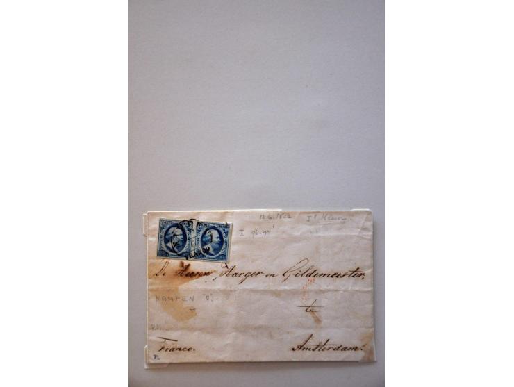 collectie van ruim 500 ex. en 12 brieven w.b. veel mooie afdrukken en betere stempels w.b. Almelo C op nr. 3, Culemborg C op 