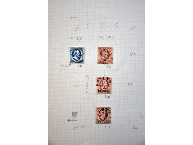 collectie van ruim 500 ex. en 12 brieven w.b. veel mooie afdrukken en betere stempels w.b. Almelo C op nr. 3, Culemborg C op 