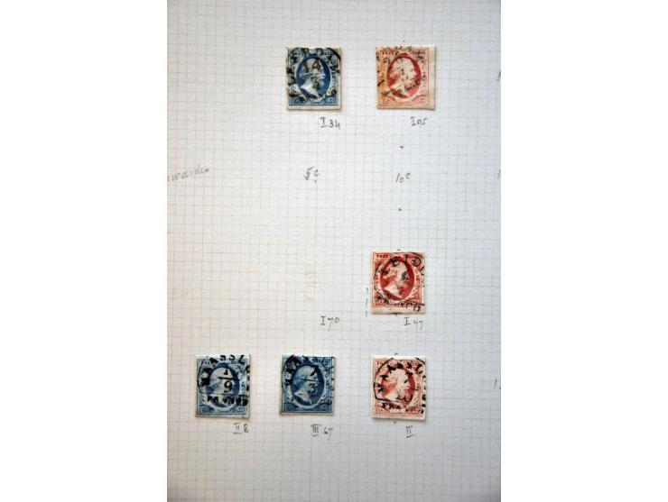 collectie van ruim 500 ex. en 12 brieven w.b. veel mooie afdrukken en betere stempels w.b. Almelo C op nr. 3, Culemborg C op 