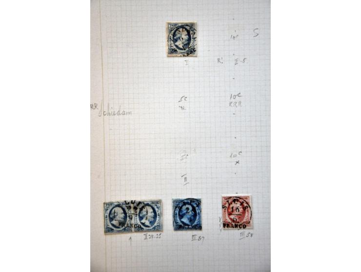 collectie van ruim 500 ex. en 12 brieven w.b. veel mooie afdrukken en betere stempels w.b. Almelo C op nr. 3, Culemborg C op 
