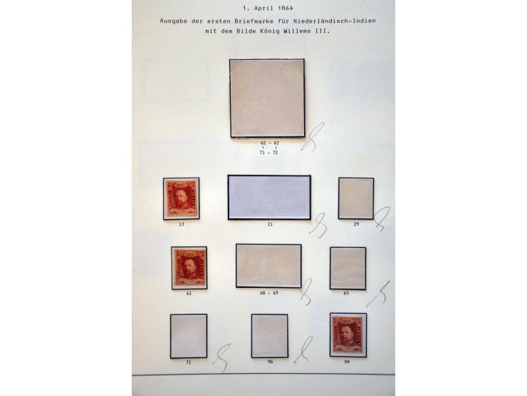 gespecialiseerde collectie 1864-1868 w.b. nr. 1 (24x w.b. 3 ex. ongebruikt zonder gom, 2 paartjes, 2 briefvoorzijdes en 1 pos