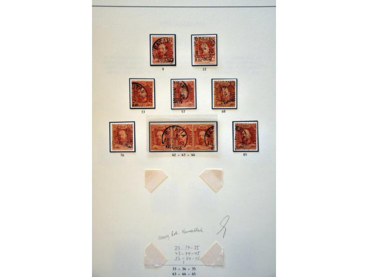 gespecialiseerde collectie 1864-1868 w.b. nr. 1 (24x w.b. 3 ex. ongebruikt zonder gom, 2 paartjes, 2 briefvoorzijdes en 1 pos