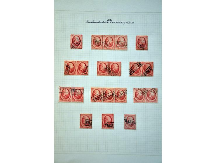gespecialiseerde collectie gestempeld met Haarlemse en Utrechtse drukken, paren, strippen, stempels (o.a. 2 ex. met puntstemp