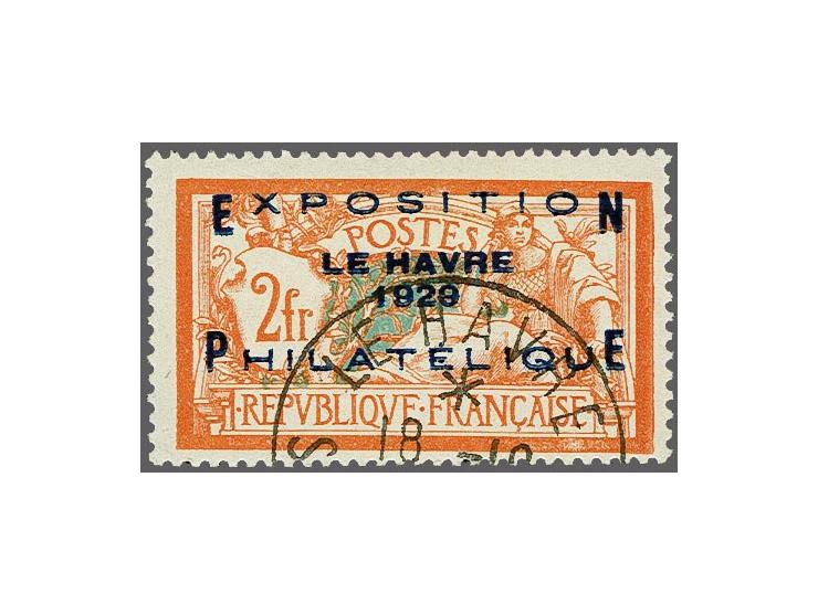 Le Havre 2 francs oranje en groenblauw, pracht ex., cat.w. 875