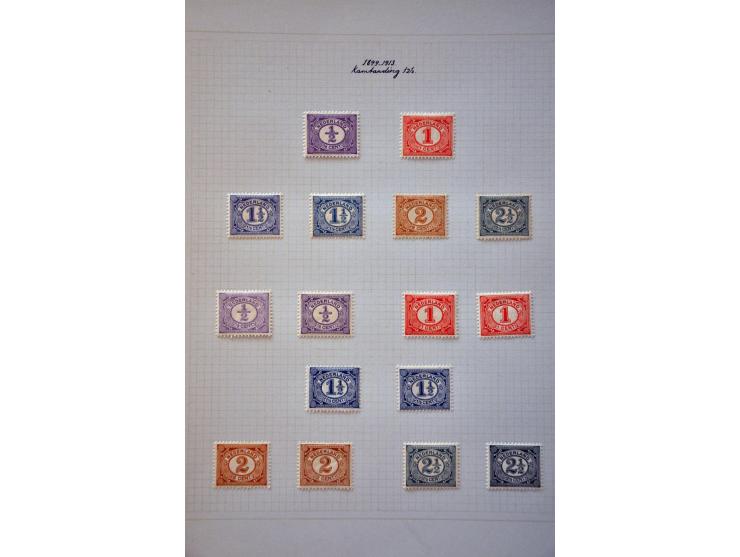 collectie * op tandingen en oplagen gespecialiseerd met veel beter materiaal w.b. nrs. 49, 61b in keerdrukblok van 6, 61c, 76