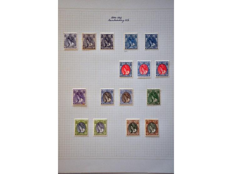 collectie * op tandingen en oplagen gespecialiseerd met veel beter materiaal w.b. nrs. 49, 61b in keerdrukblok van 6, 61c, 76