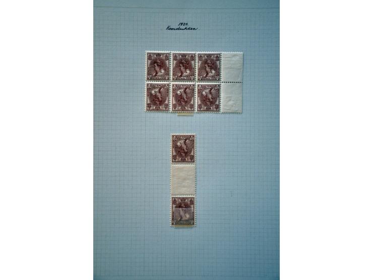 collectie * op tandingen en oplagen gespecialiseerd met veel beter materiaal w.b. nrs. 49, 61b in keerdrukblok van 6, 61c, 76