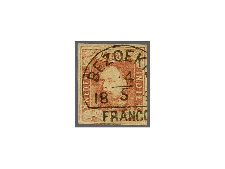 Bezoekie (Voerman 200) op 10 cent wijnrood pos. 19, pracht ex.