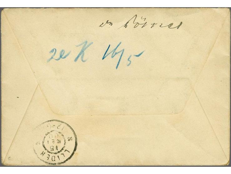 Doppeladler 3 heller geel, 5 heller groen (3x), 6 heller bruin (2x) en 20 heller rose op envelop (met originele inhoud) van S