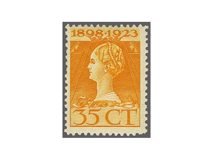 35 cent bruingeel tanding 11 x 11, pracht ex. (korter tandje rechtsonder) met certificaat Holstege (nr. 39), cat.w. 2600