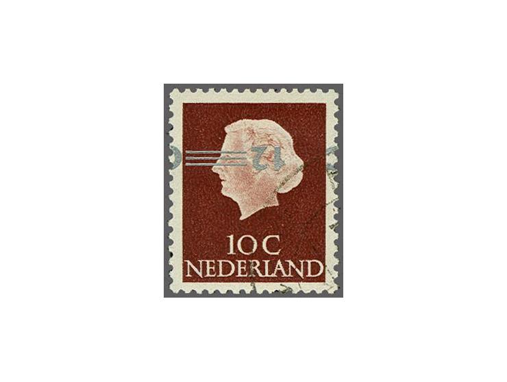Opruimingsopdruk 12 op 10 cent bruinrood met variëteit kopstaande opdruk en verzoekafstempeling, pracht ex. gesigneerd Koopma