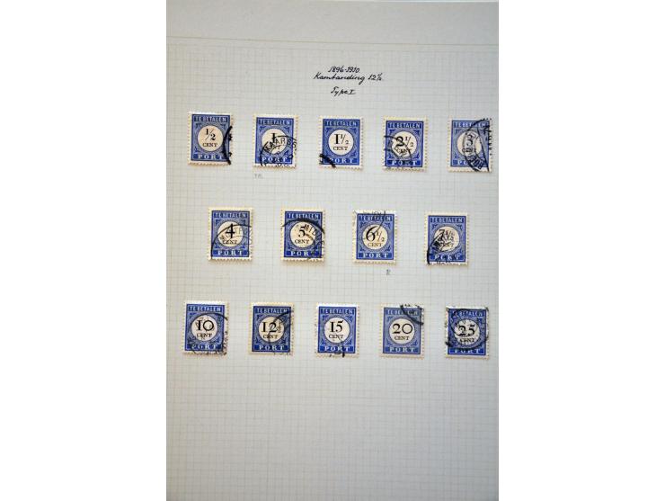 gespecialiseerde collectie gestempeld w.b. typen, tandingen en variëteiten (o.a. P2Af, P37b, P39b, P48Aaf en P49Abf) in over 