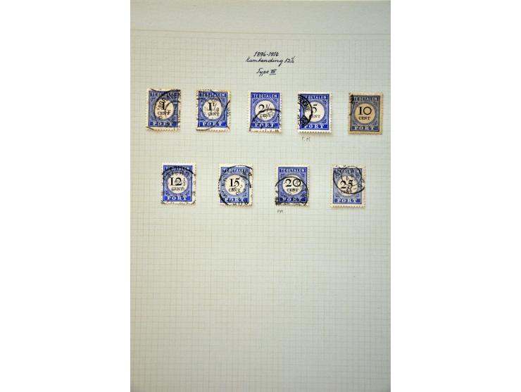 gespecialiseerde collectie gestempeld w.b. typen, tandingen en variëteiten (o.a. P2Af, P37b, P39b, P48Aaf en P49Abf) in over 