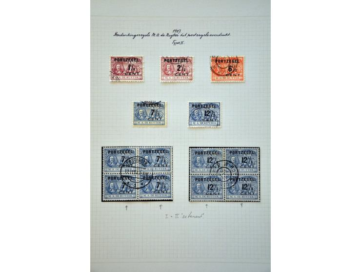 gespecialiseerde collectie gestempeld w.b. typen, tandingen en variëteiten (o.a. P2Af, P37b, P39b, P48Aaf en P49Abf) in over 