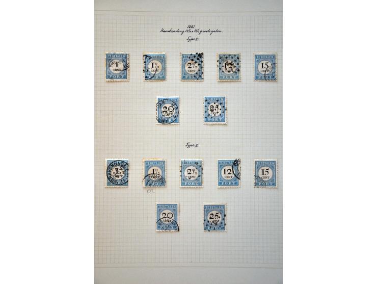 gespecialiseerde collectie gestempeld w.b. typen, tandingen en variëteiten (o.a. P2Af, P37b, P39b, P48Aaf en P49Abf) in over 