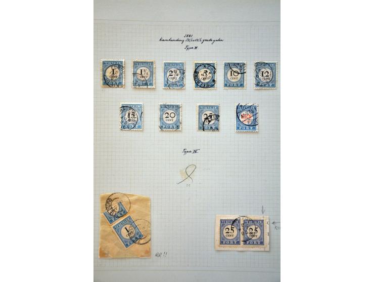 gespecialiseerde collectie gestempeld w.b. typen, tandingen en variëteiten (o.a. P2Af, P37b, P39b, P48Aaf en P49Abf) in over 
