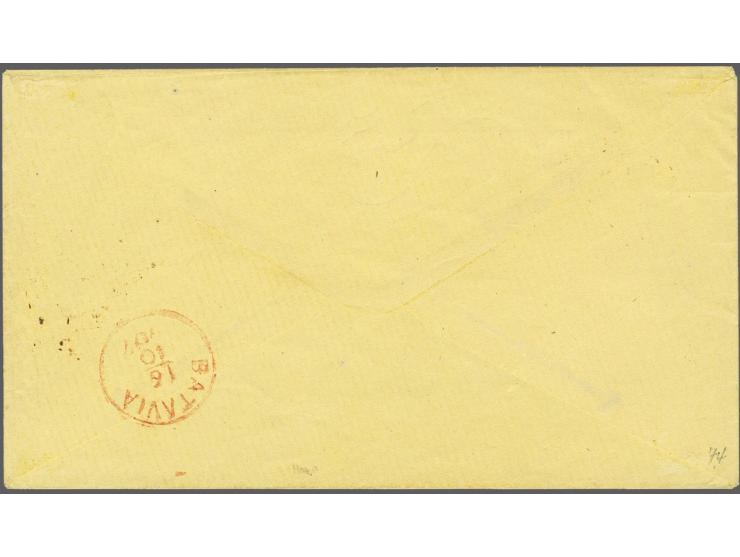 Buitenzorg (Voerman 150) op zeer frisse envelop 16-10-1867 naar Batavia-Salemba met certificaat Koopman 1984, luxe briefje!