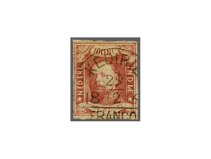 Kedirie (Voerman 150) op 10 cent wijnrood pos. 73, pracht ex.