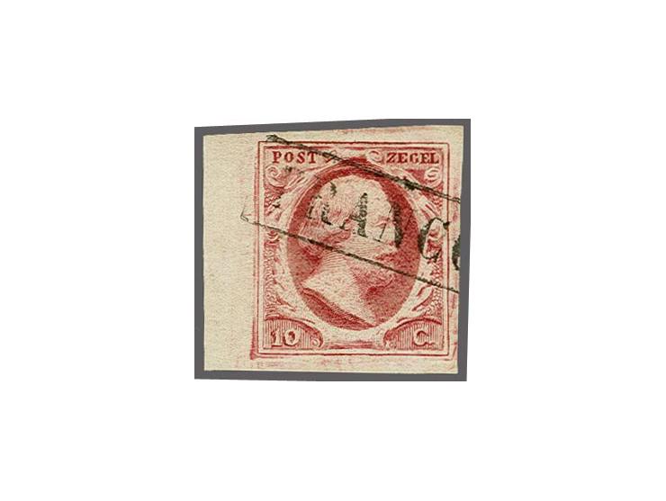 10 cent karmijnroze plaat IX pos. 36 met velrand, pracht ex.