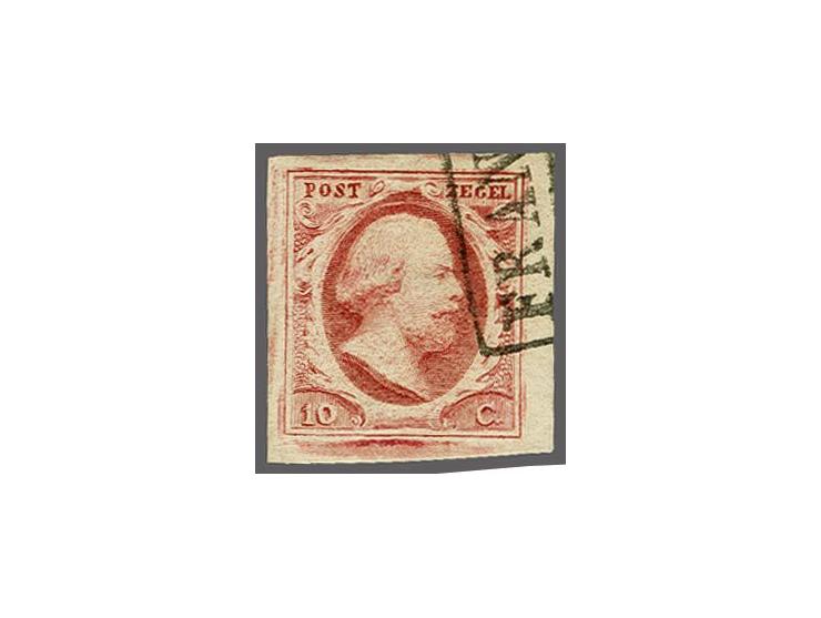 10 cent karmijnroze plaat IX pos. 55, pracht ex.