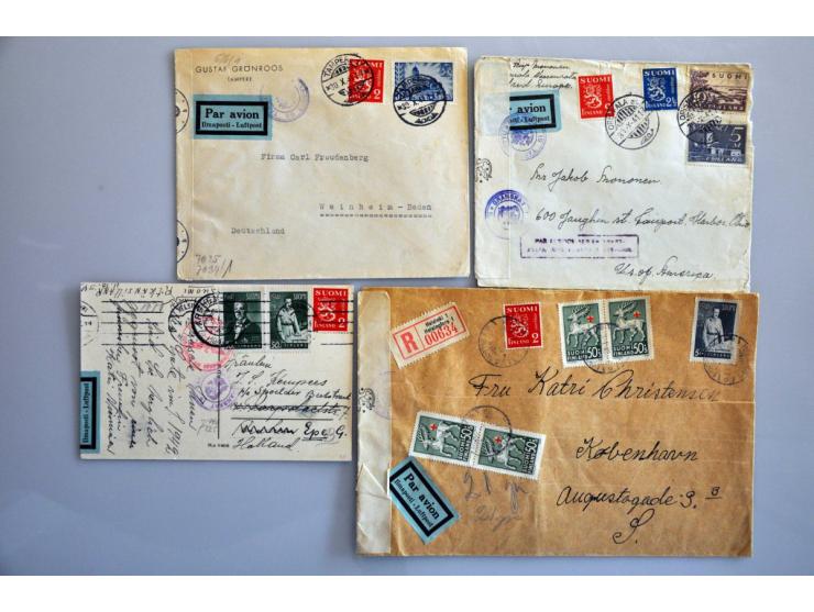 29 luchtpostenveloppen december 1939-april 1944 w.b. aangetekend en expres en alle met censuur, w.b. naar Nederland, Engeland