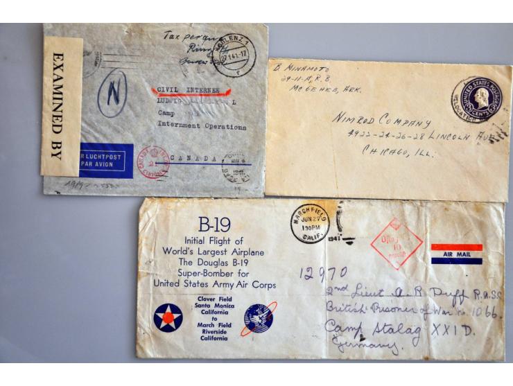 15 poststukken geïnterneerden van Zwitserland (4 stuks w.b. uit camp Burgdorf en Lager Büren), Duitsland (w.b. Lager Vittel F