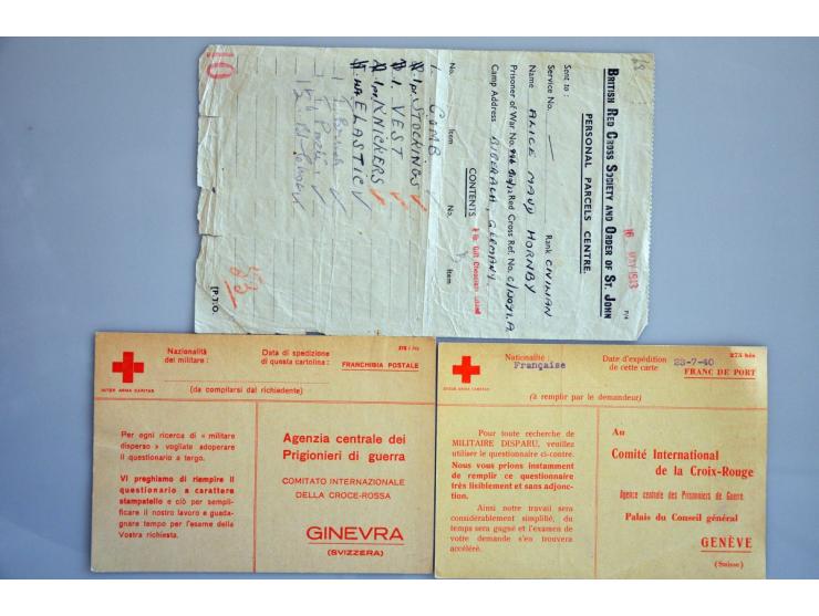 15 poststukken geïnterneerden van Zwitserland (4 stuks w.b. uit camp Burgdorf en Lager Büren), Duitsland (w.b. Lager Vittel F