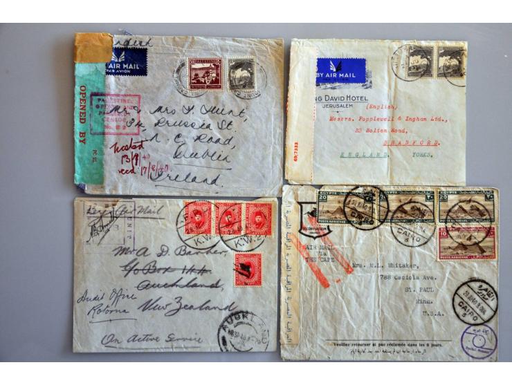 53 luchtpostenveloppen Horseshoe route South Africa-Australia juni 1940-1942 w.b. Palestina-Engeland (juni 1940), Palestina-I