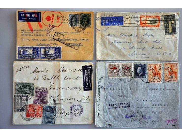 53 luchtpostenveloppen Horseshoe route South Africa-Australia juni 1940-1942 w.b. Palestina-Engeland (juni 1940), Palestina-I