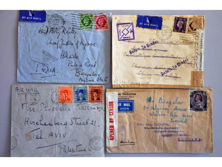 53 luchtpostenveloppen Horseshoe route South Africa-Australia juni 1940-1942 w.b. Palestina-Engeland (juni 1940), Palestina-I