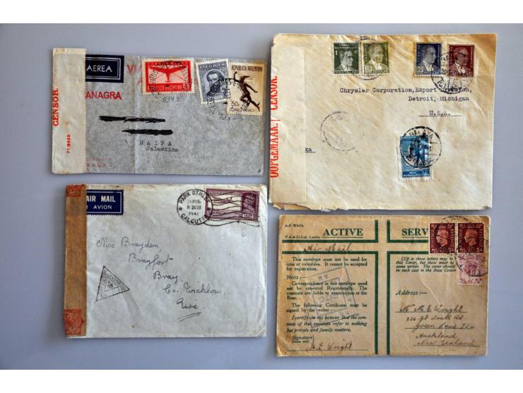 53 luchtpostenveloppen Horseshoe route South Africa-Australia juni 1940-1942 w.b. Palestina-Engeland (juni 1940), Palestina-I