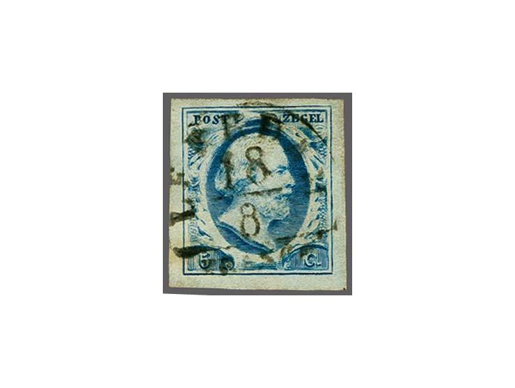 Leerdam A (Ey 200) op 5 cent blauw plaat I, pracht ex.