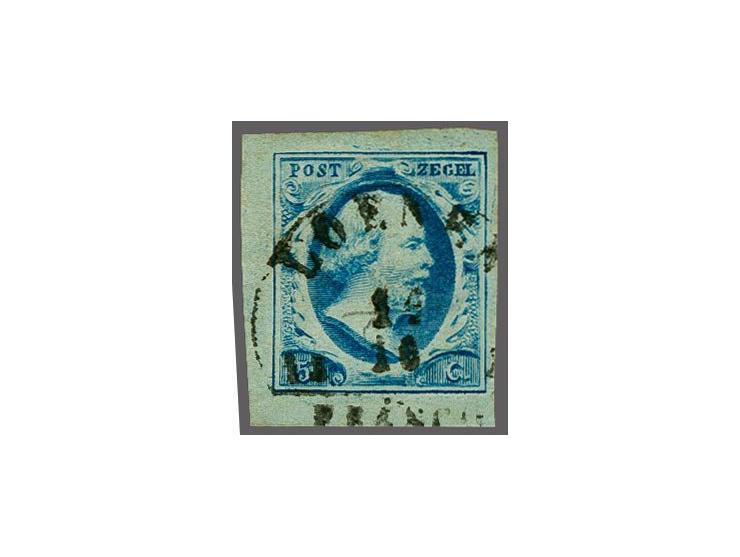Loenen B (Ey 150) op 5 cent blauw plaat III pos. 21 met hoekvelrand, pracht ex.