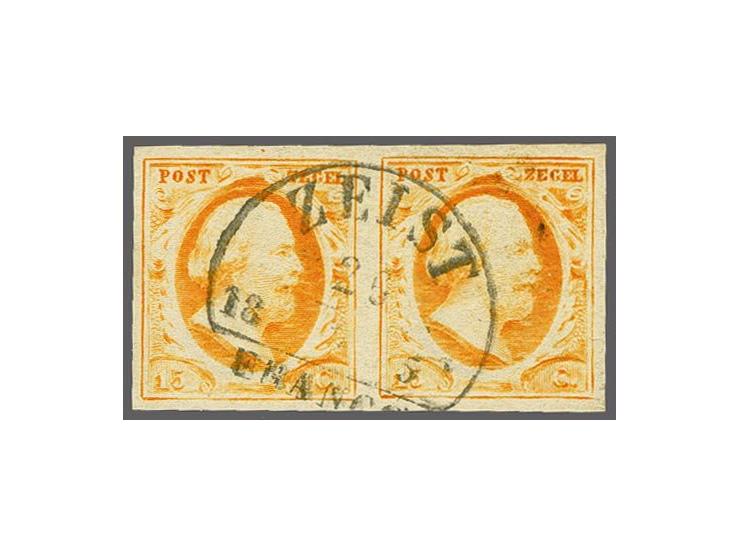 Zeist B (Ey 125) op 15 cent donkeroranje pos. 96-97 in paar, pracht ex.