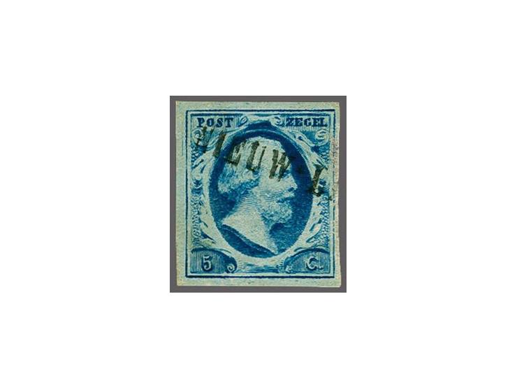 langstempel Nieuw-Lekkerland (Ey RR) deels op 5 cent donkerblauw plaat III pos. 83, pracht ex.