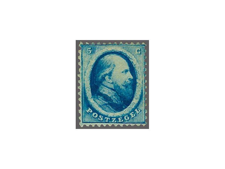 5 cent blauw, fris pracht ex. met miniem plakkerspoortje en gesigneerd Engel, cat.w. 375