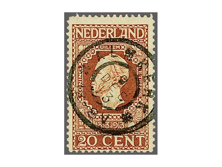 Almkerk vrijwel volledig op Jubileum 1913 20 cent, pracht ex.