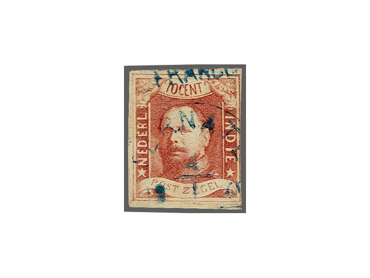 Ternate in blauw (Voerman 200) op 10 cent wijnrood pos. 76, pracht ex.