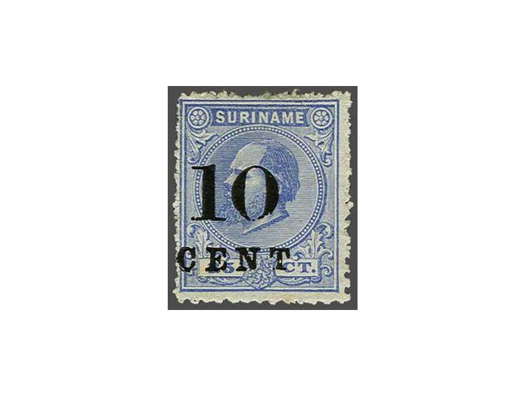 Hulpuitgifte 10 op 25 cent ultramarijn tanding 12½ x 12 type II, pracht ex. (miniem bruinig tandpuntje) met certificaat Vleem