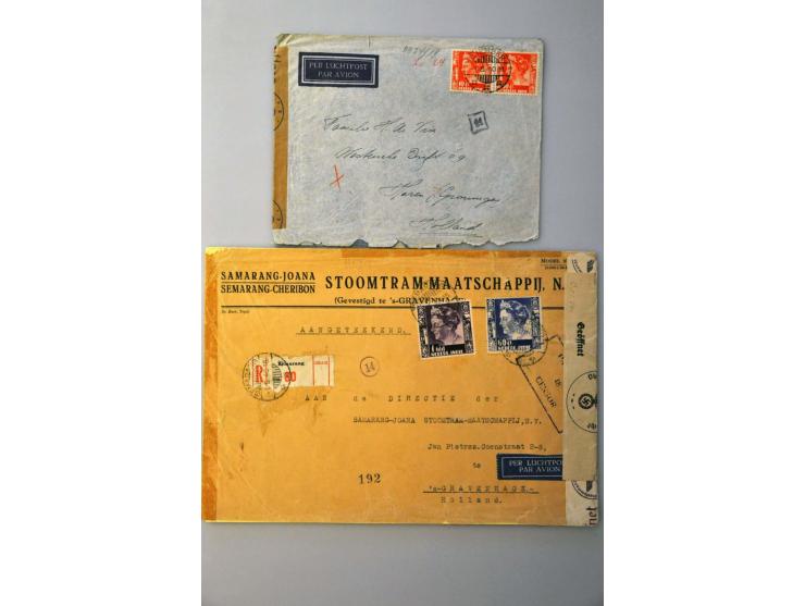 Nederlands-Indië - Nederland 1939 - jan.1941, 100 poststukken w.b. verbroken verbindingen, retour afzender, veel luchtpost me