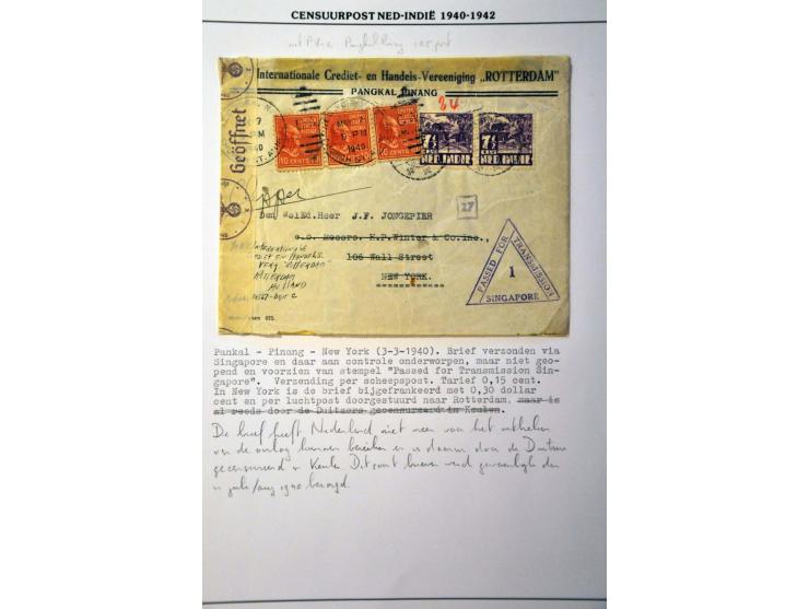 Nederlands-Indië - Nederland 1939 - jan.1941, 100 poststukken w.b. verbroken verbindingen, retour afzender, veel luchtpost me