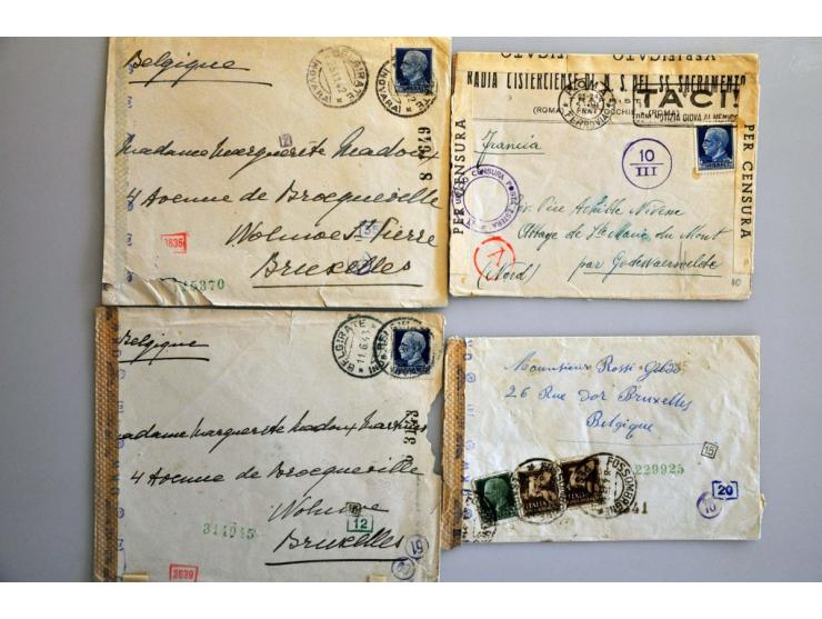 België 1939-1947, 225 poststukken van/naar Duitsland met censuur w.b. expres, stempels Zurück Nicht im Oflag VII B, Feldpost,