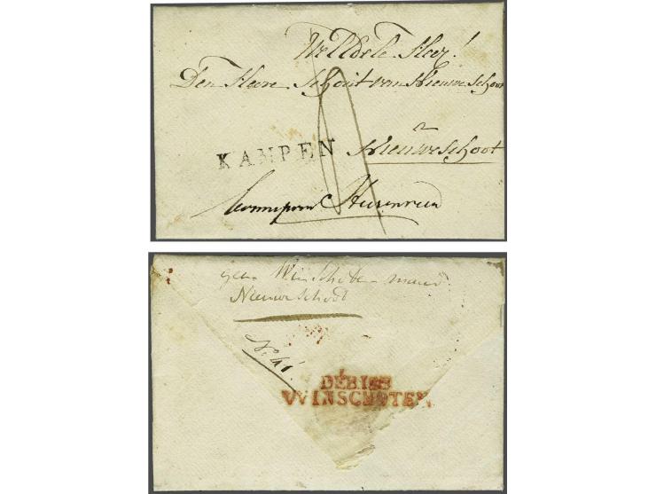 Complete vouwbrief van Kampen 16-12-1814 naar Nieuweschoot, ten onrechte naar Winschoten gezonden en vandaar verstuurd naar p