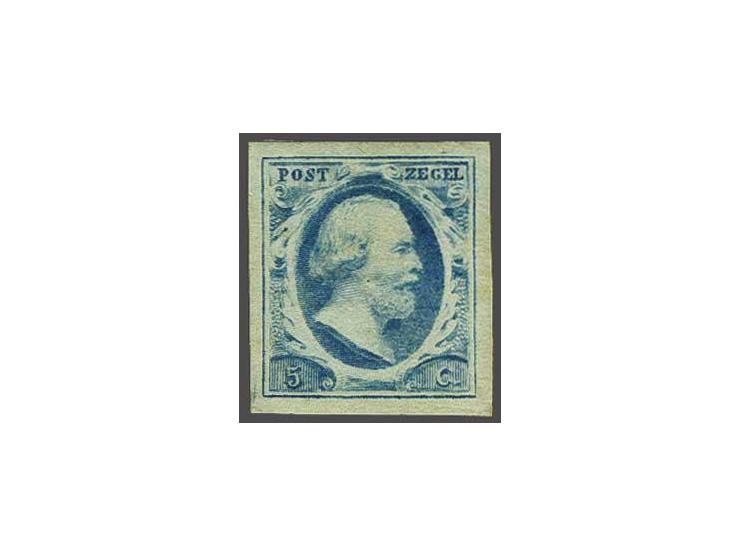5 cent blauw plaat V, pracht ex., cat.w. 600
