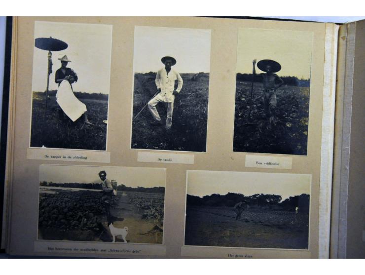 ca. 100 foto's tabaksindustrie in album en boekje kaarten modern