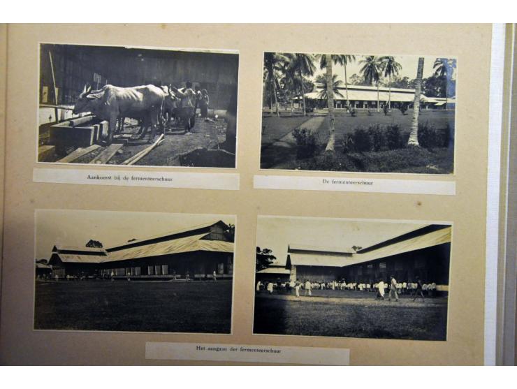 ca. 100 foto's tabaksindustrie in album en boekje kaarten modern