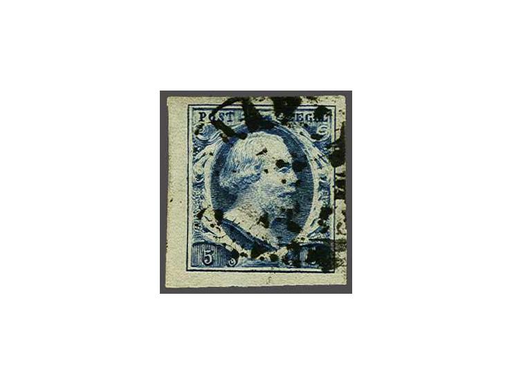 5 cent blauw plaat I pos. 41, pracht ex.