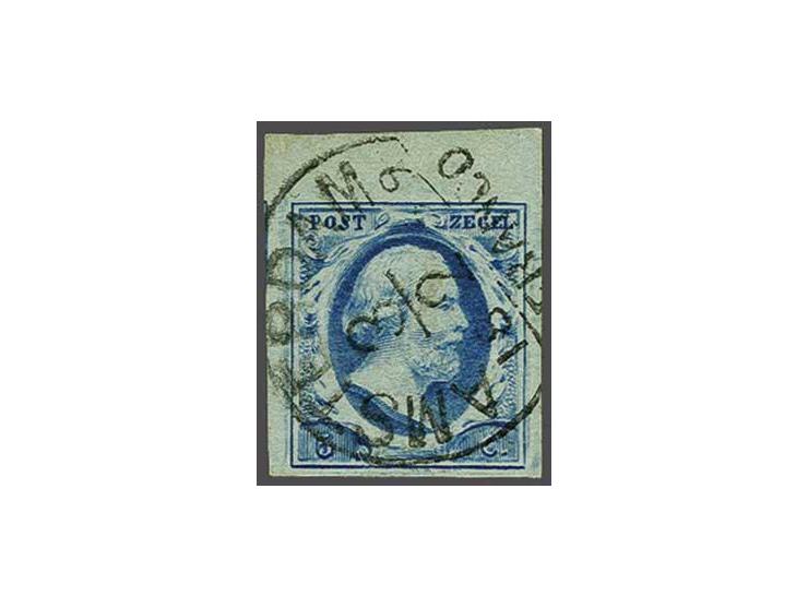 5 cent blauw plaat III pos. 79 met velrand, pracht ex.