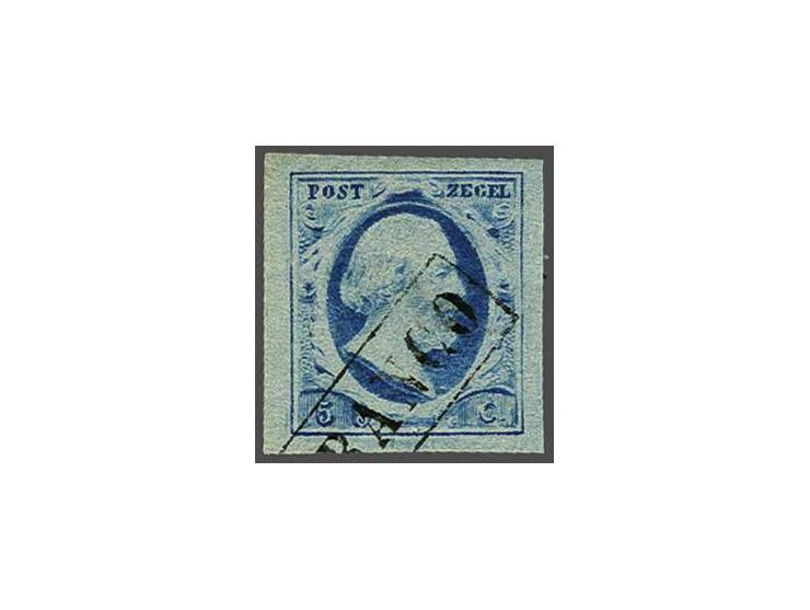 5 cent blauw plaat VI pos. 66 op dun papier, pracht ex.