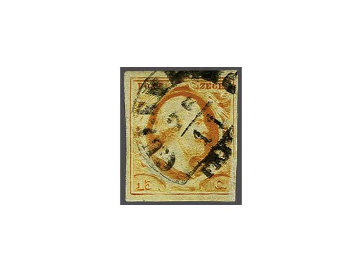 Culemborg A (Ey RRR) op 15 cent donkeroranje, vrijwel pracht ex. (miniem schaafplekje voorzijde). Het Corinphila-archief meld